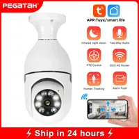 1080P PTZ Panoramic Lamp Camera Wifi Bulb Surveillance Camera Night Vision Human Tracking Baby Monitor Video Record Cameras