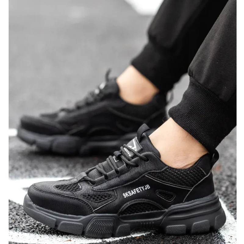 Summer Safety Wrok Labor Protection  Shoes Anti Smashing Steel Toe Cap Breathable Comfortable Safety Boots Industrial Male Shoes