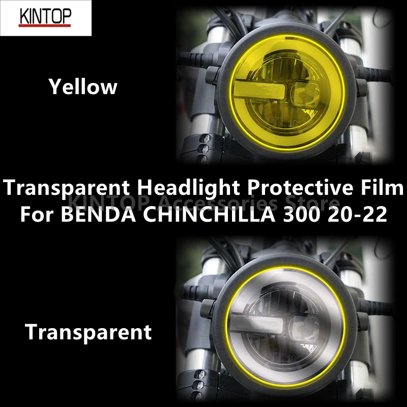 For BENDA CHINCHILLA 300 20-22 Transparent Headlight Protective Film, Headlight Protection,Film Modification