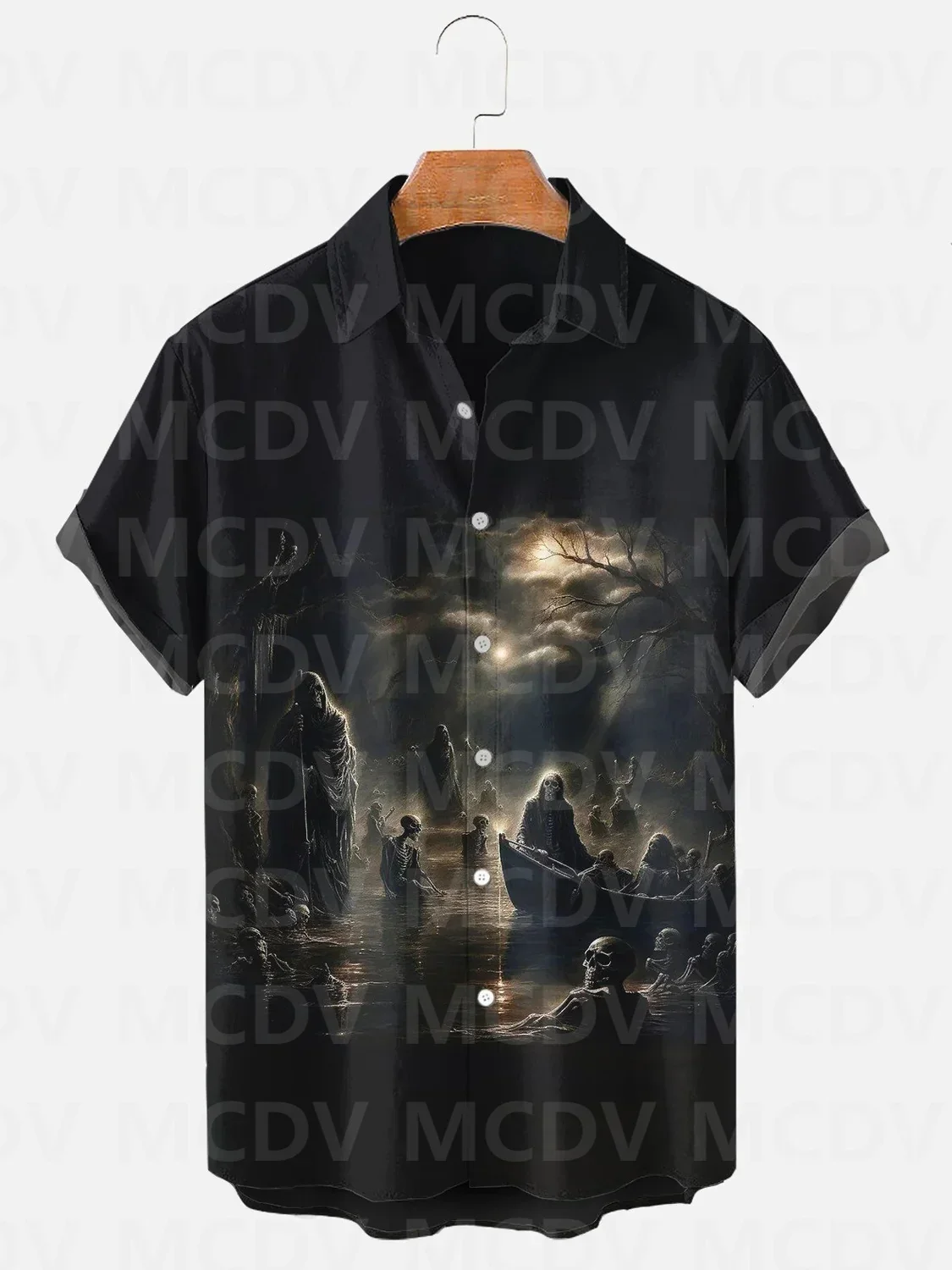 Men's For Women's Hawaiian Shirts 3D Printed Grim Reaper Halloween Shirt