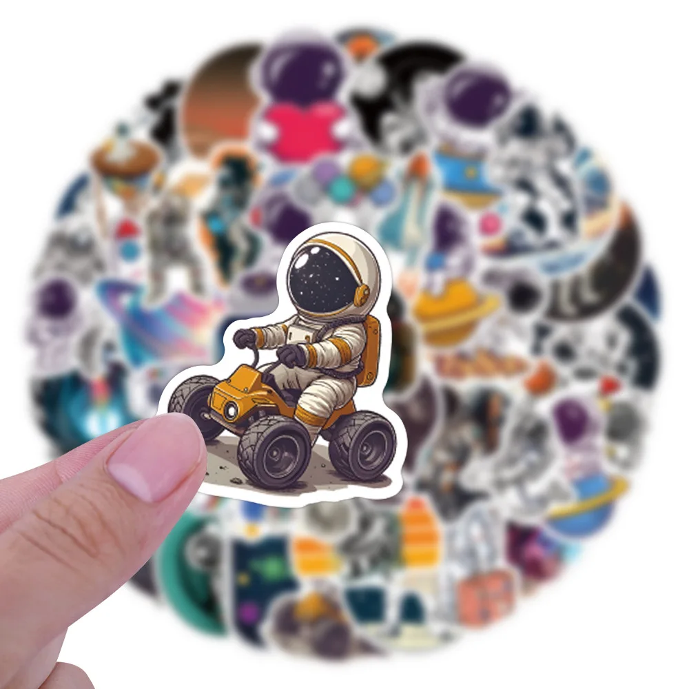 

10/50PCS Space Astronaut Moon Cartoon Cute Doodle Decorative Luggage Water Cup Scooter Waterproof Sticker Kids Toy