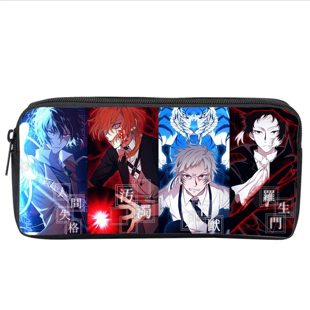 anime Bungo Stray Dog pencil case boys girls Student cartoon pencil Bag teenager Zipper Handbag Women Cosmetic Case Makeup Bag