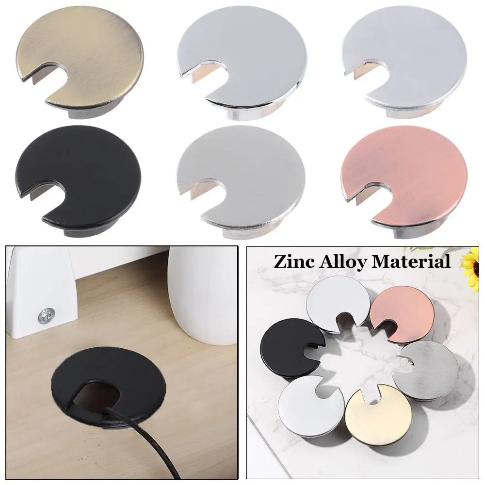 Tidy Practical Cable Clamp Zinc Alloy Buckle Line Wire Hole Cover Computer Grommet Desk Table Cable Fastener Line Box