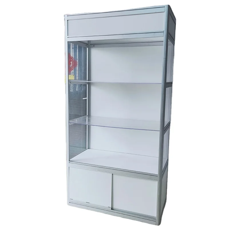 

custom.KEWAY Custom Size 120*45*200cm White Glass Cabinet Shopping Store Display