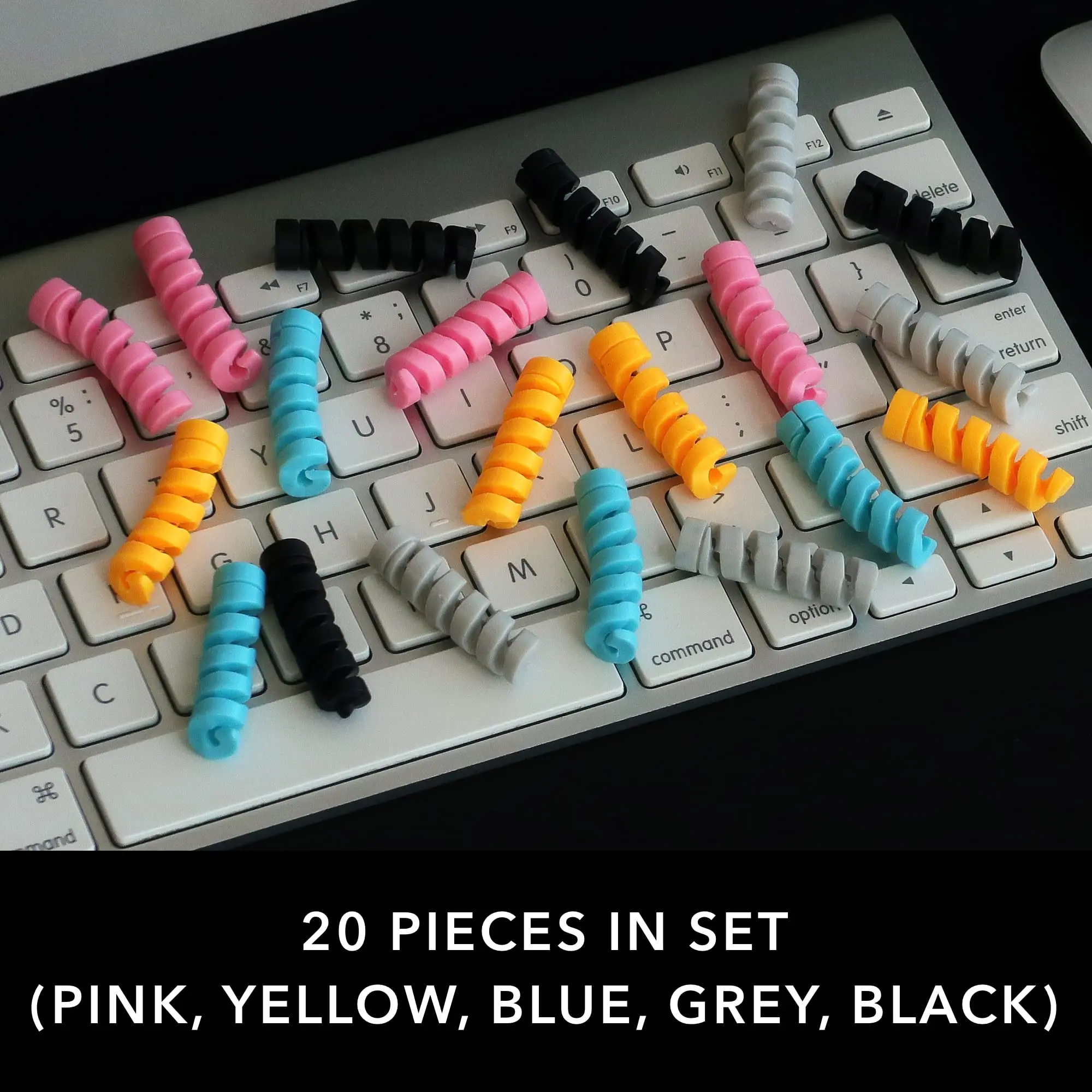 10-50PCS Cable Protector Holder Organizer Winder Clip Charger Cord Silicone Spiral Cover Flexible Protective Sleeve Wire Mouse