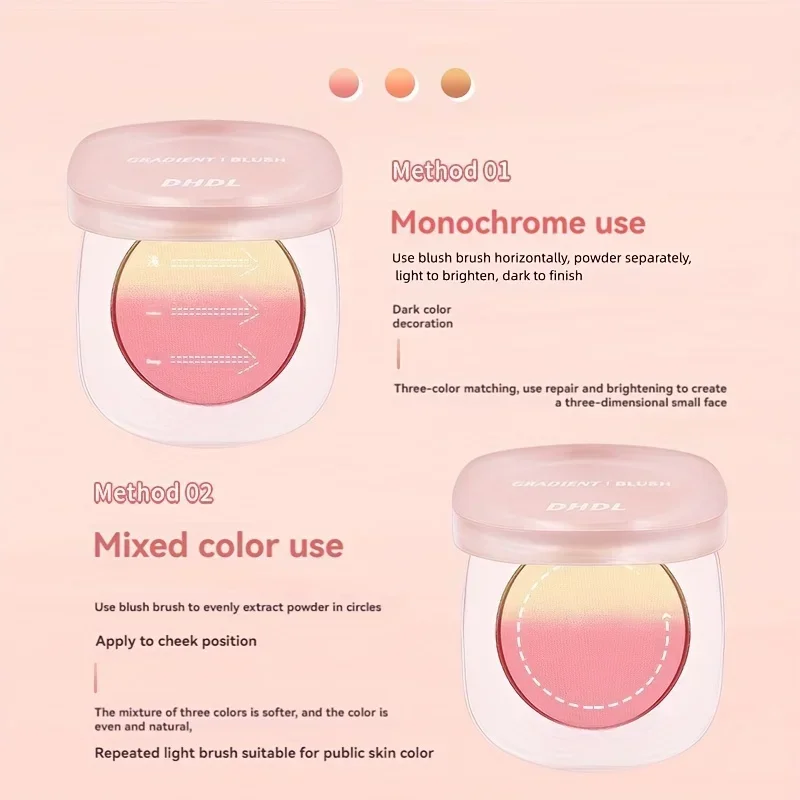 Palette de fards à joues rose pêche mat et scintillant, teinte longue durée, éclaircissante, soyeuse, lisse, Rouge, maquillage cosmétique pour le visage