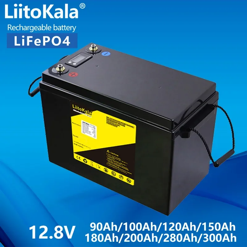 

LiitoKala 12V 12.8V 50Ah 60Ah 100Ah 120Ah 150Ah 180Ah 200Ah LiFePO4 Battery For RV Campers Golf Cart Off-Road Off-grid