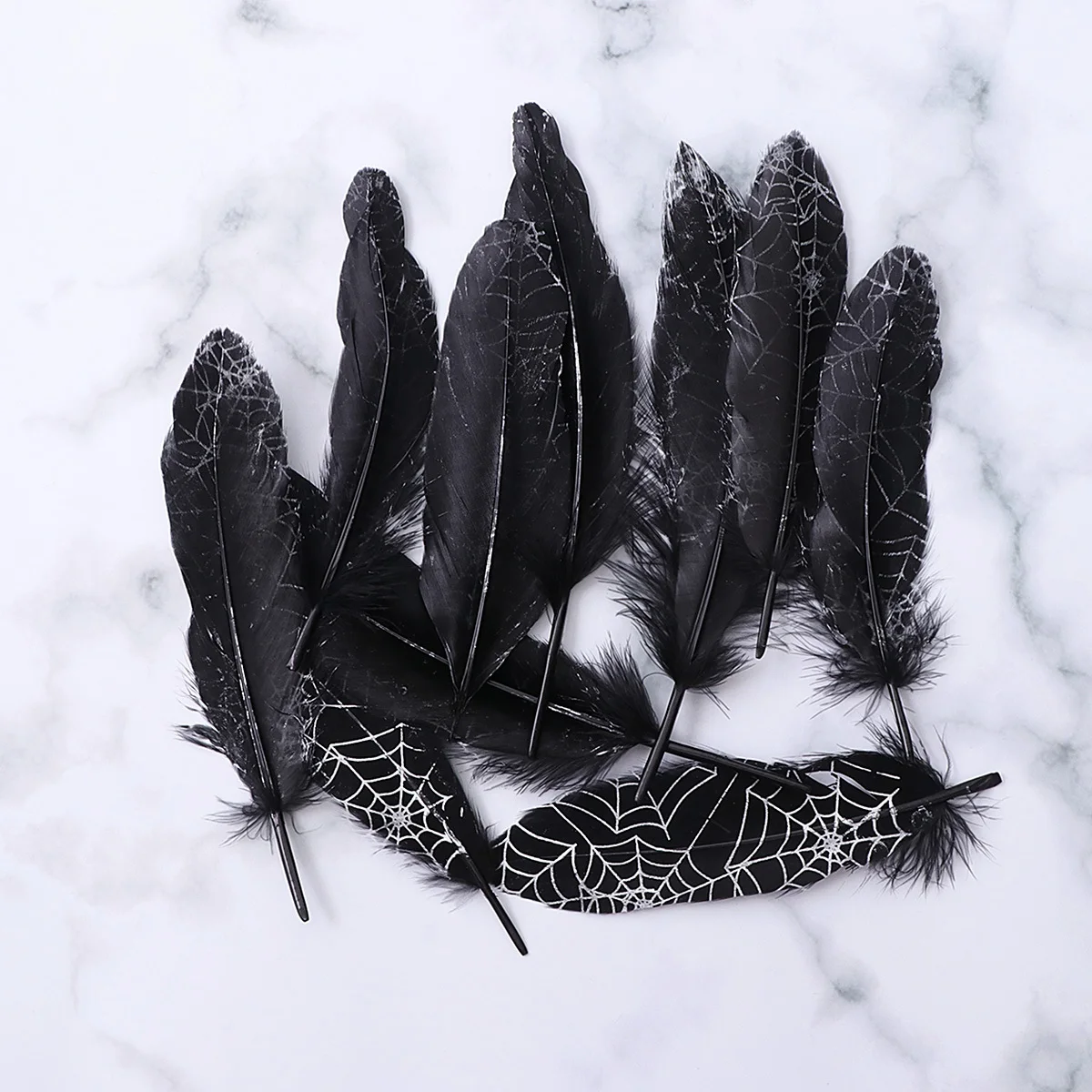 

20pcs Handmade Goose Black Dyed Natural Diy Craft Supplies For Wedding Party Decoration Photo Prop Simulation Crafts