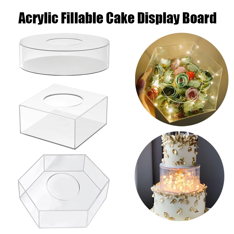 

Transparent Round Acrylic Cake Display Board Cake Edge Smoother Scraper Cake Tray DIY Round Decoration Cake Board Base Cake Tool