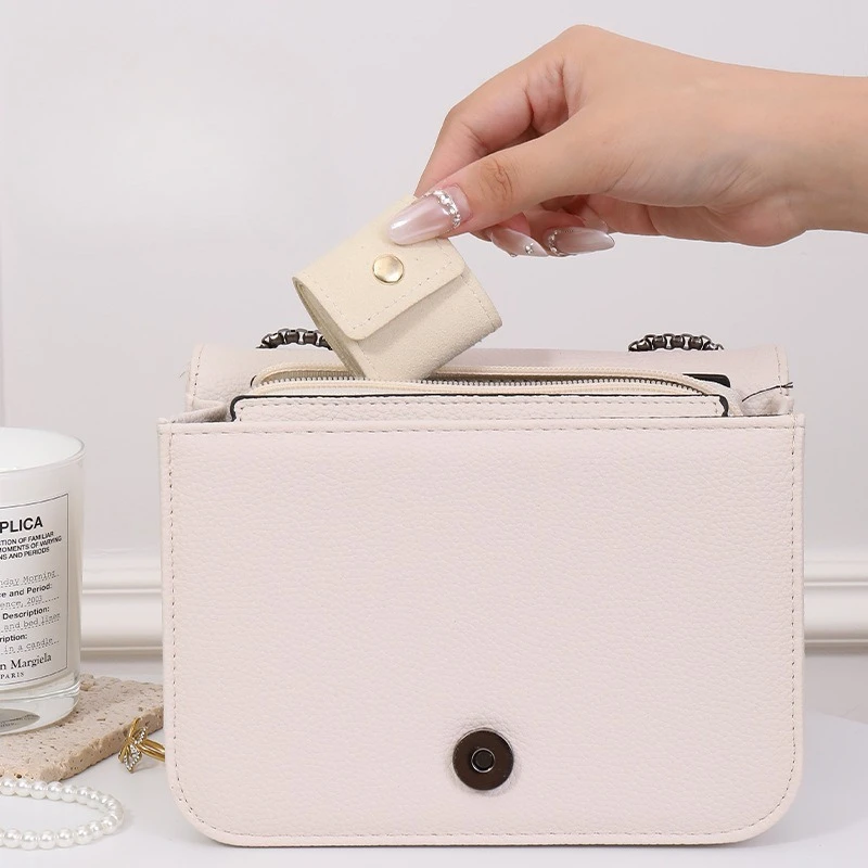 حقيبة مجوهرات صغيرة قابلة للطي أقراط مجوهرات قلادة حقيبة التخزين صناديق المجوهرات المحمولة السفر حقيبة التخزين صندوق التعبئة والتغليف