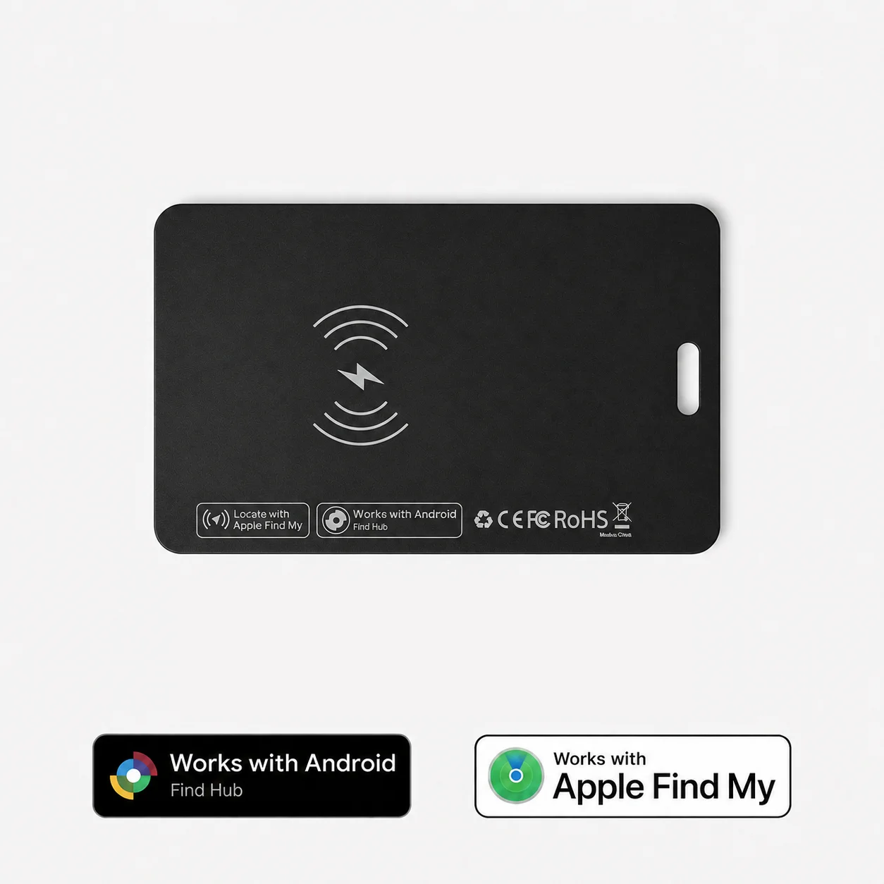 1 Pack Wallet Tracker Card, Rechargeable Ultra Thin Item Finder, Compatible With iOS & Android, Works With Apple Find My, Smart