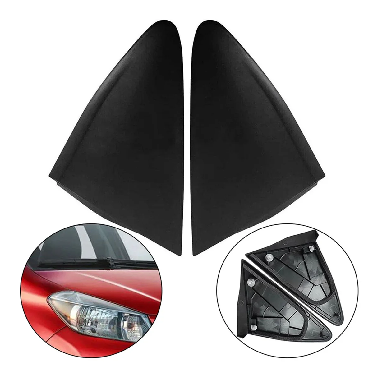 For Toyota Yaris 2012-2014 Car Left Right Rear View Mirror Triangle Cover Trim Mirror Corner Cover 60118/60117-0D111