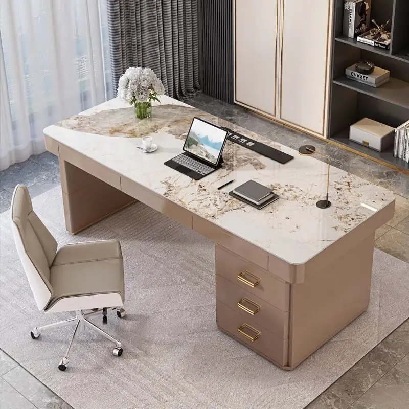Desk, desktop, computer desk and chair combination, high-end simple slate desk, home study, writing desk