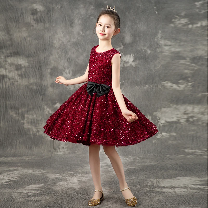 

Christmas Dress Flower Girls Dress For Birthday Formal Party Junior Concert Banquet Princess Gown Party Gilding Dress