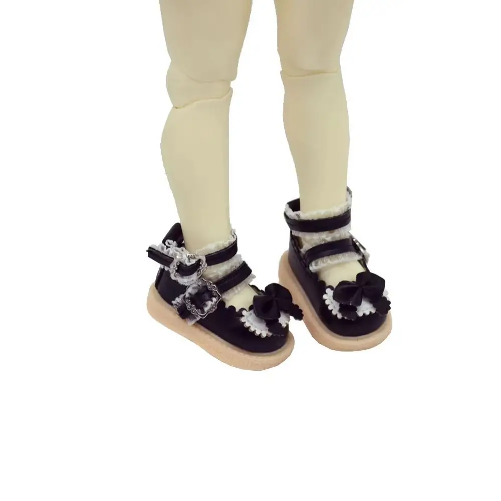 1 paar lederen schoenen 1/6 schaal PU lederen schoenen Mary Jane schoenen hoge 1/6 Bjd pop schoenen 5 cm cartoon pop mini sportschoenen