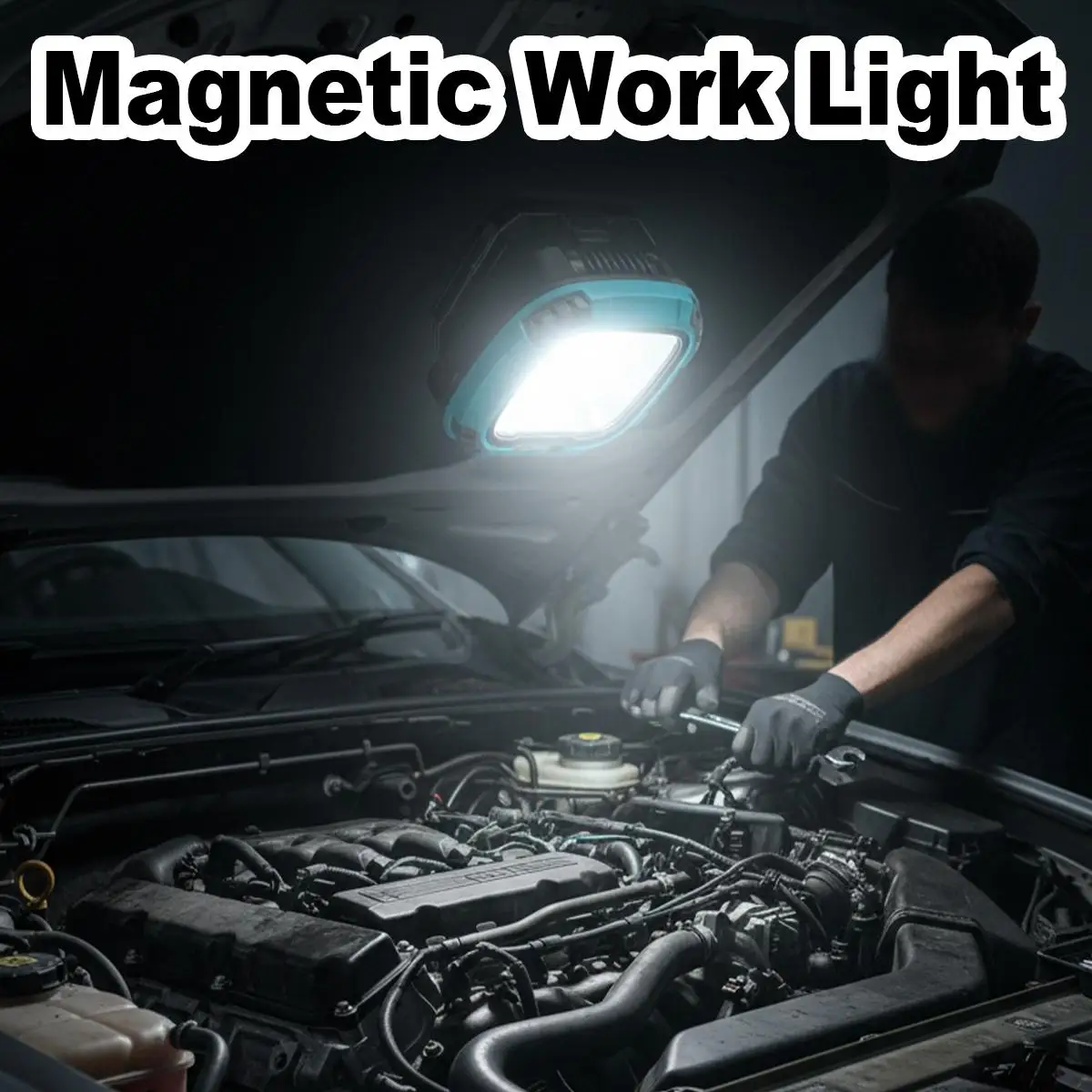

Portable Working Light LED Rechargeable Cordless Flashlight Magnetic Waterproof Emergency Spotlight With Hook Outdoor Camping