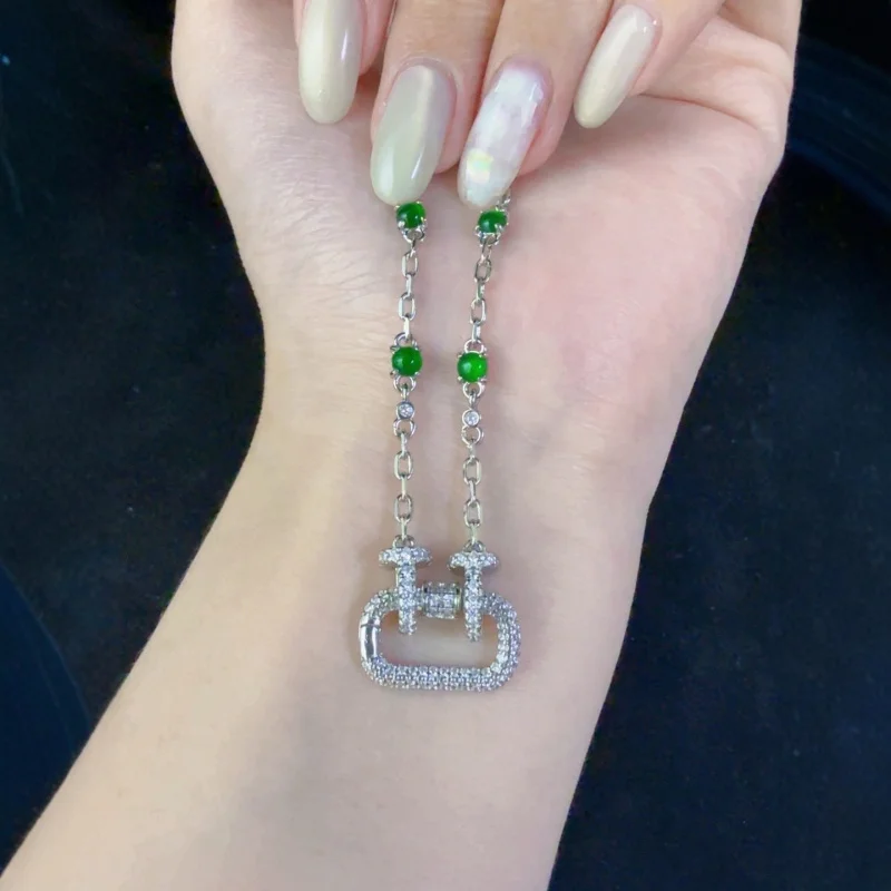 

Natural Grade A Jadeite Egg-Shaped Pendant Necklace, Super Versatile DIY Universal Buckle, Popular Internet Sensation, Fully Adj