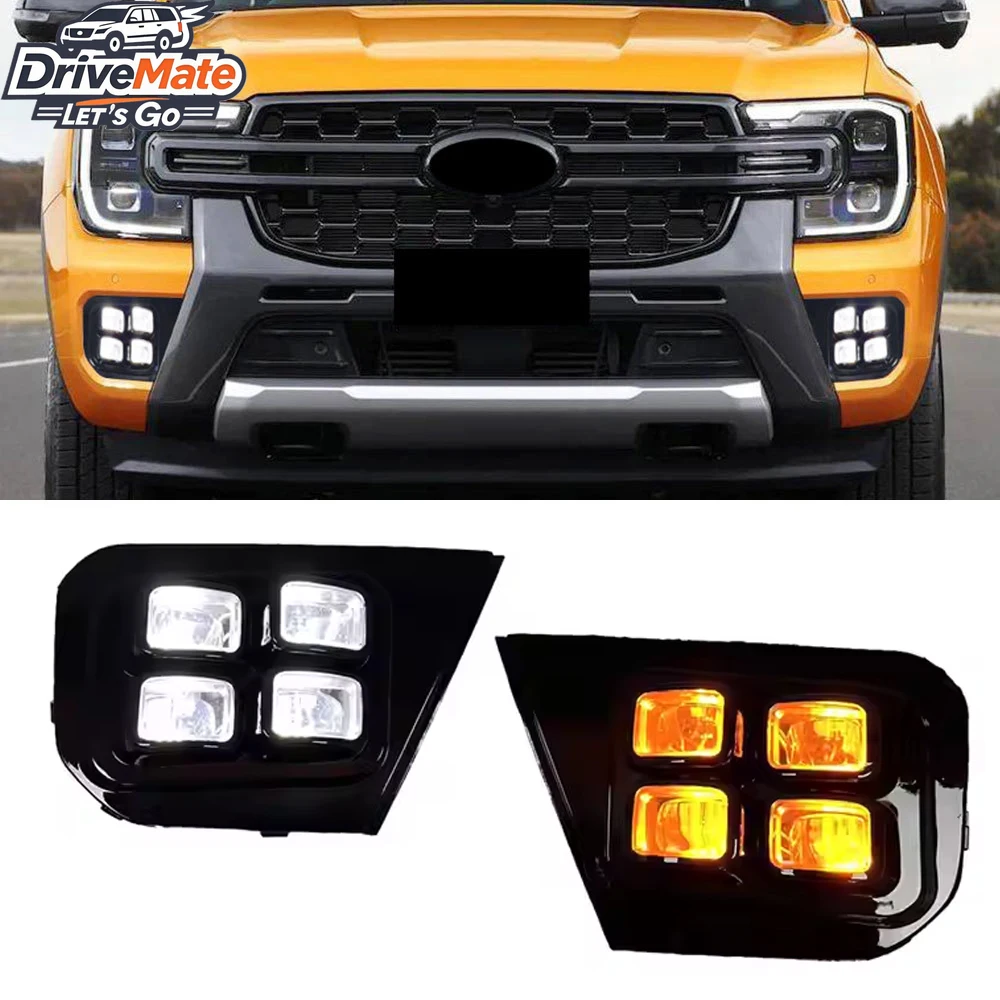 

New Style LED Daytime Running Light Turn Signal Fog Lamp Kit for 2023 2024 for Ford Ranger T9 Car Accessories