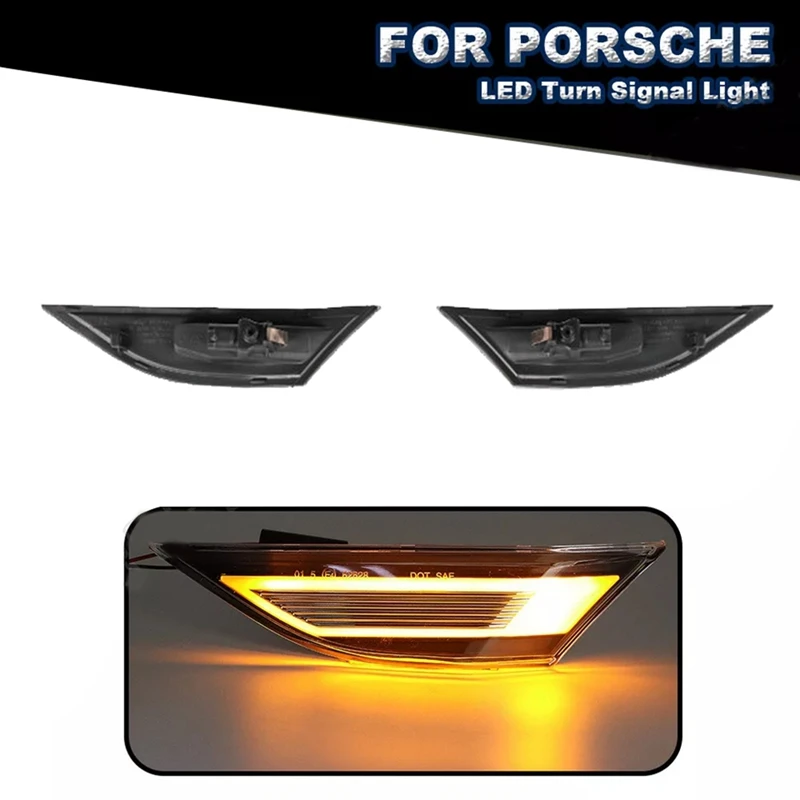 Feu de position latéral LED ambre pour voiture, pour Porsche 991 Carrera 718 Cayman Boxster 981, clignotant latéral