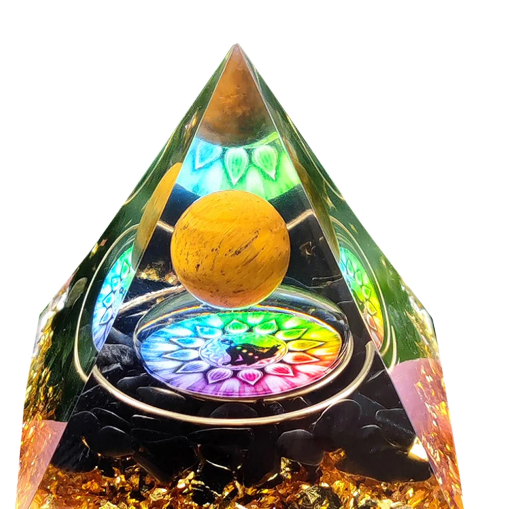شفاف كريستال أورجونيت الهرم النحت الراتنج الفن الحرفية قالب سطح المكتب مكتب Orgone ديكور هدايا عيد الميلاد
