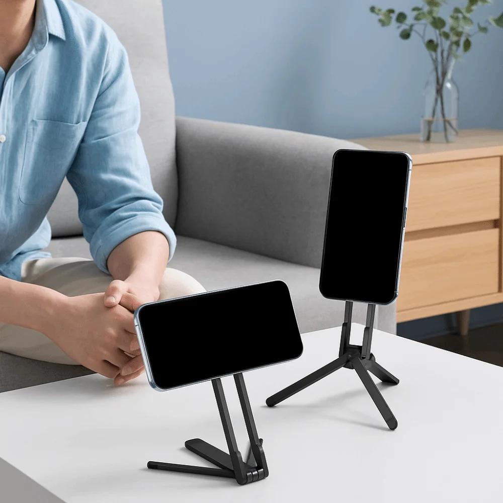 

Aluminum Alloy Ring Carabiner-Mounted Phone Tripod Lightweight Foldable Magnetic Phone Tripod with Buckle Adjustable