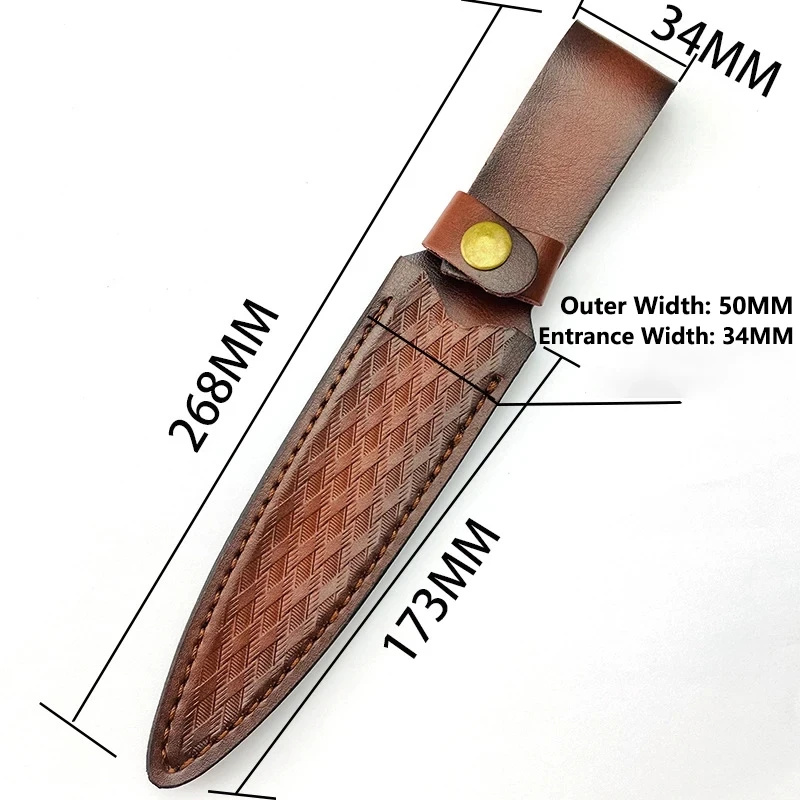 1 Piece Genuine Cowhide Leather Material Small Straight Knife Sheath Top Layer Cowskin Knives Scabbard Cover Pants Tactics Case