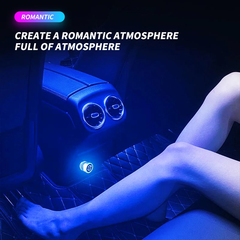 سيارة صغيرة USB LED المحيطة ضوء مصابيح جو الزخرفية لفولفو Rdesign AWD C30 C70 S40 S60 S70 S80 S90 V40 V50 V60 V70 #3