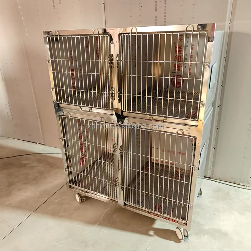 304 Stainless Steel Reusable Large Animal Cage House Kennels Veterinary Dog Cat Hospital Clinic XinDa APC-4 For Sale