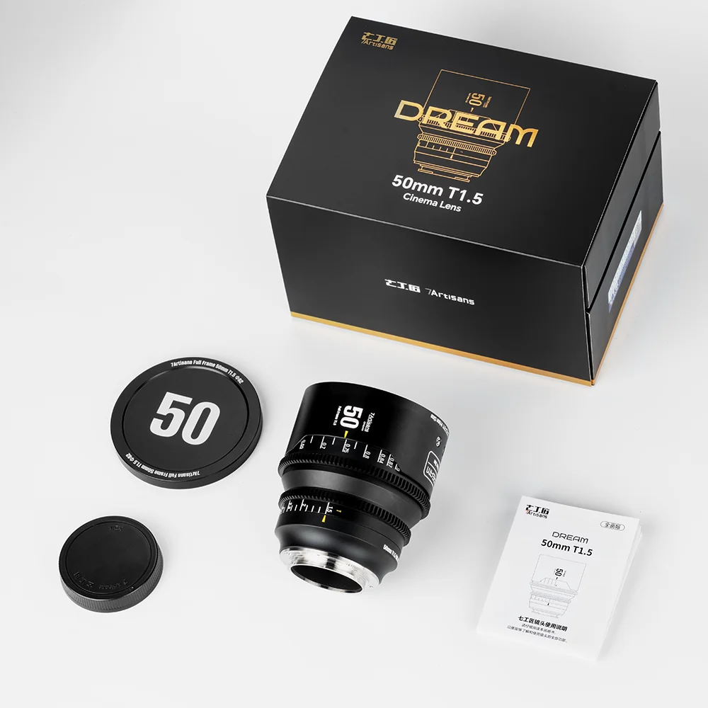 7artisans Dream Series Cine Prime Lens 35mm/50mm/75mm T1.5 Full Frame Cinema Lens voor Sony E, Nikon Z, Canon RF, Leica L-vatting