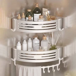 Bathroom Corner Shelf Without Drilling Wall Mounted Aluminum Alloy Shampoo Holder Shower Corner Rack Shelf Bathroom Accessories