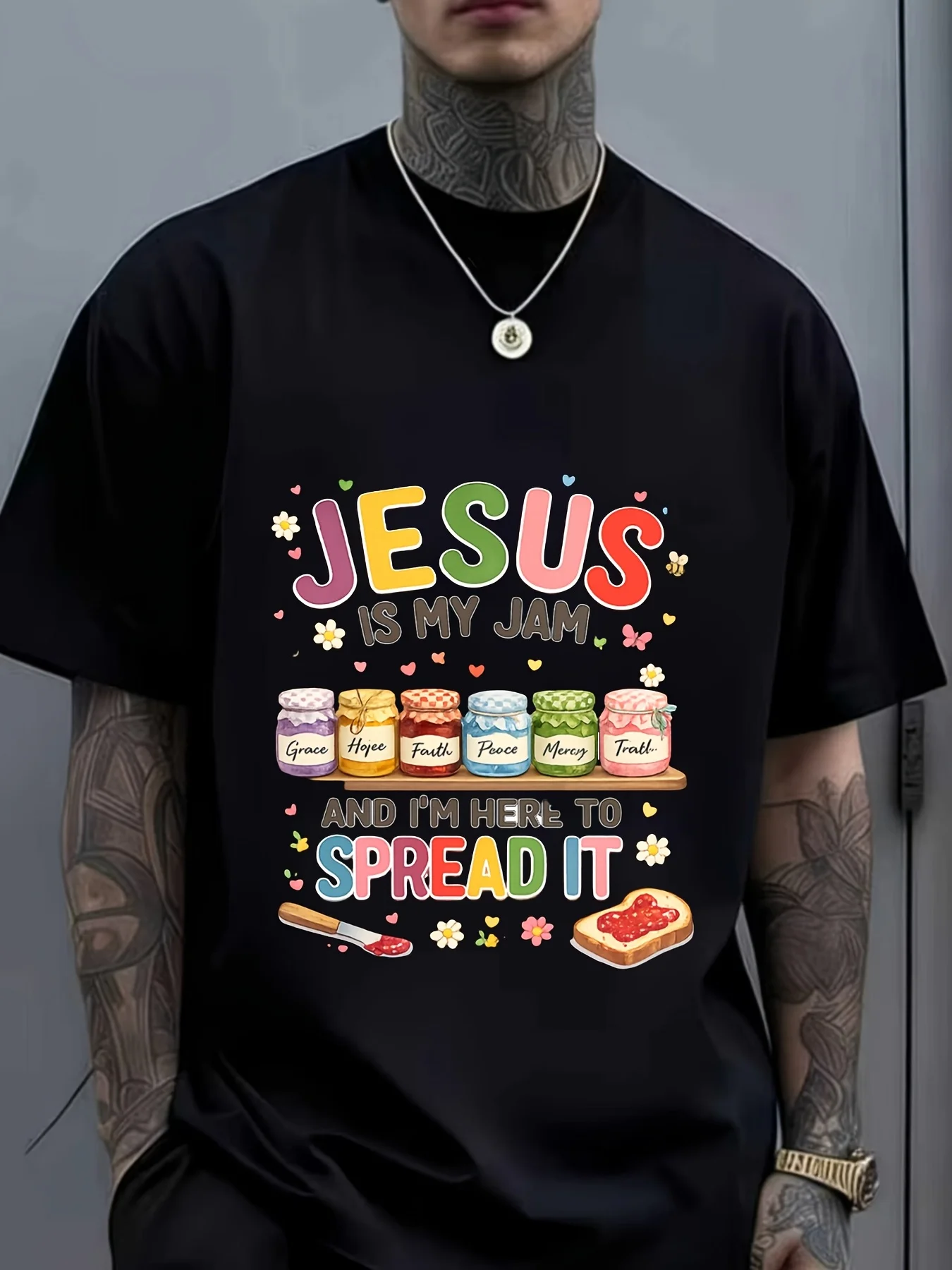 Jesus Is My Beloved I Come to Spread the Christian Bible. Unisex T-Shirt, Summer Short-Sleeved Printed T-Shirt, Retro Casual Crew Neck Printed T-Shirt.