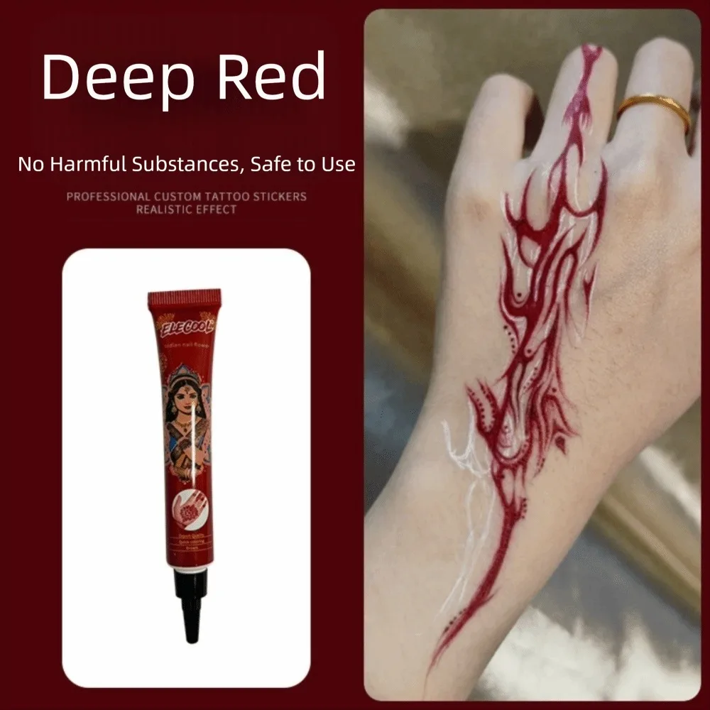 Body Art Easy-To-Use Henna Cream Semi-permanent Black Brown Henna Paste Cone Temporary Brown Henna Cream Henna