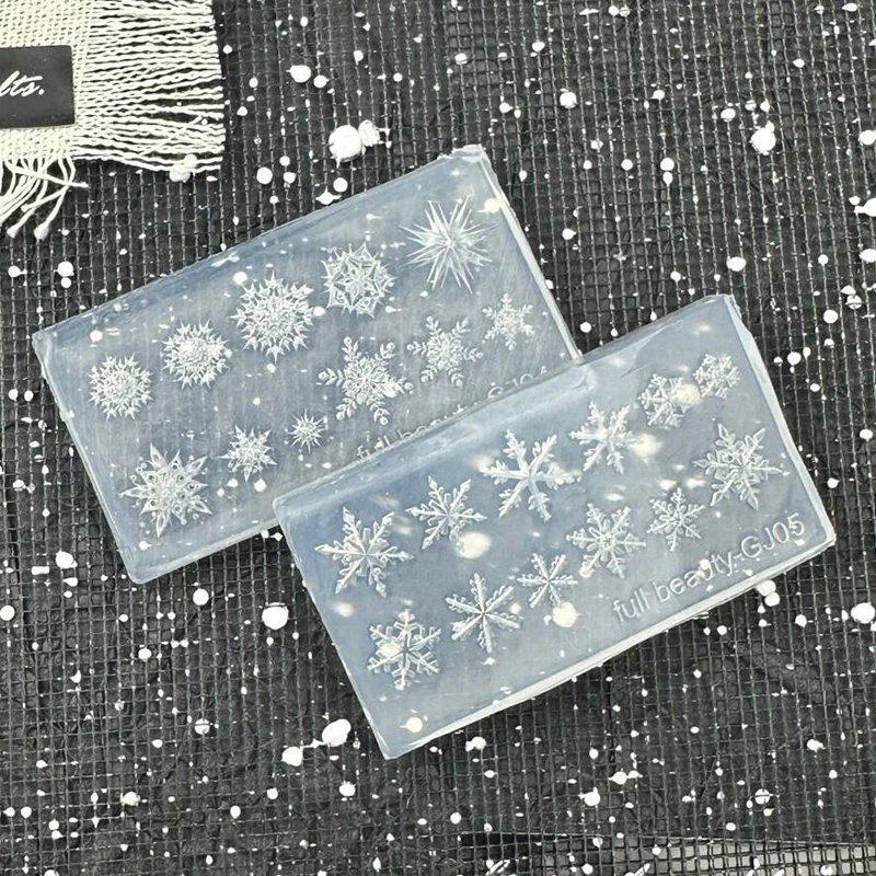 {MX} عيد الميلاد ندفة الثلج مسمار الفن قالب من السيليكون ثلاثية الأبعاد تنقش نحت مسمار لينة ختم الإستنسل لتقوم بها بنفسك مانيكير أداة ديكور