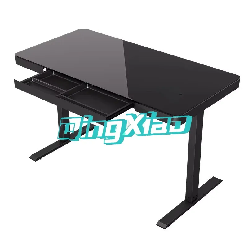 

Glass Smart Electric Height-Adjustable Computer Workbench Desk Home Tempered Glass Study Lifting Table For Laptop Home Office