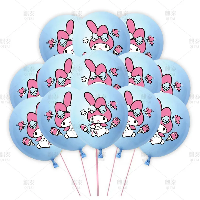 3/6/18 قطعة 12 بوصة سانريو ماي ميلودي كارتون ، مجموعة بالونات اللاتكس ، لحفلات مهرجان الصبي والفتيات ، استحمام الطفل ، زينة الحفلات
