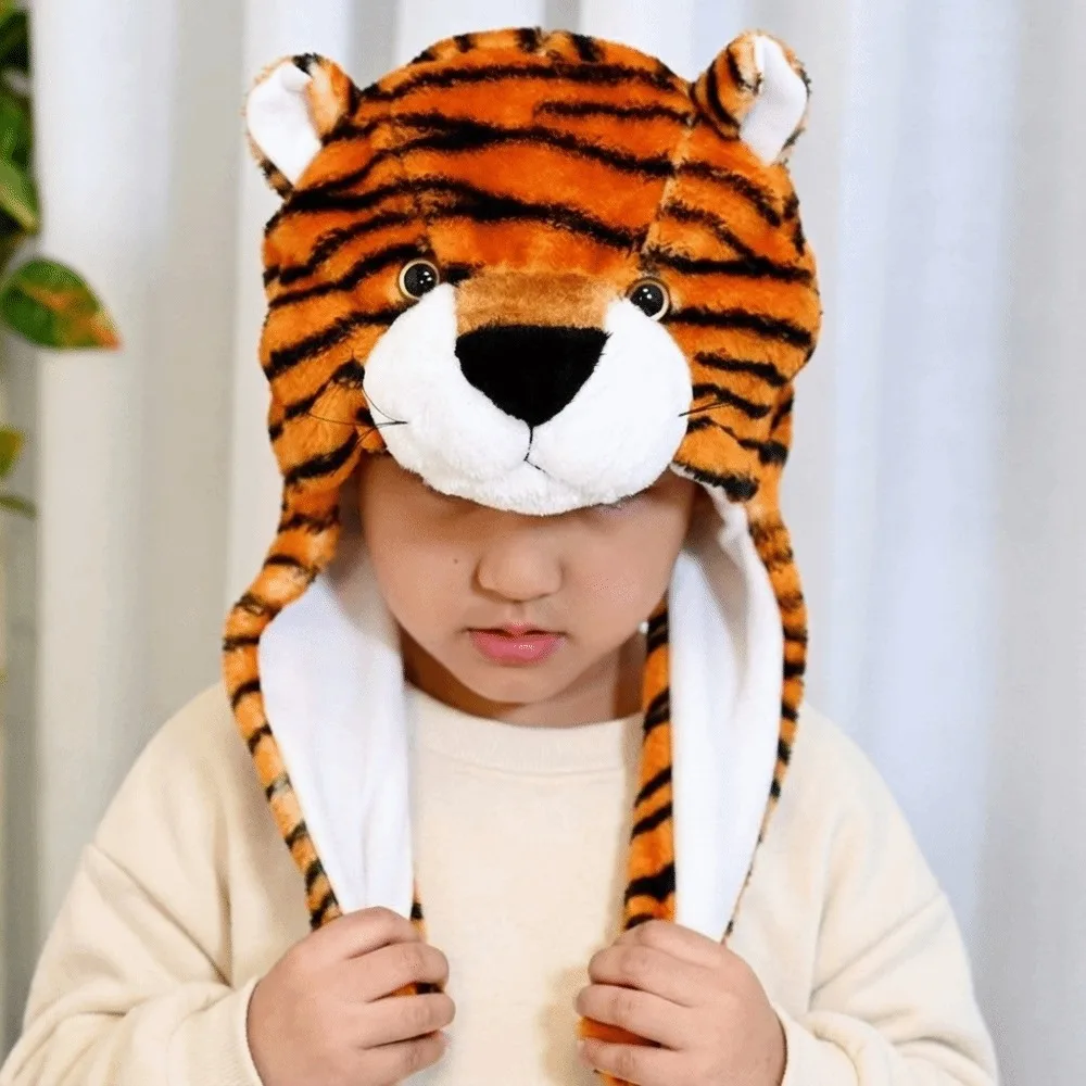 Kawaii Panda Animal Earflap Cap Tiger Pig Beanies Elephant 3D Ear Protection Hat Gifts
