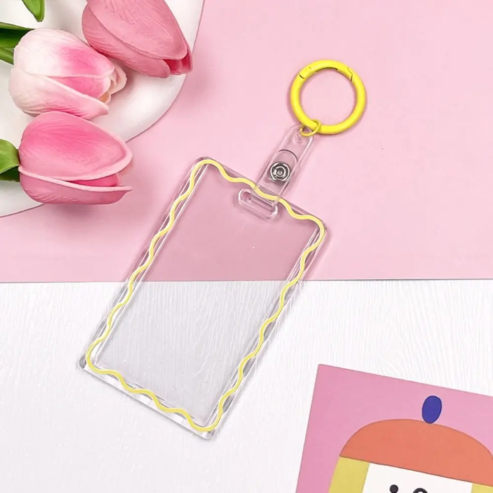 Double Sided Clear Acrylic Photocard Holder Portable ID Bus Card Student Card Case Photo Protector Office School Supplies