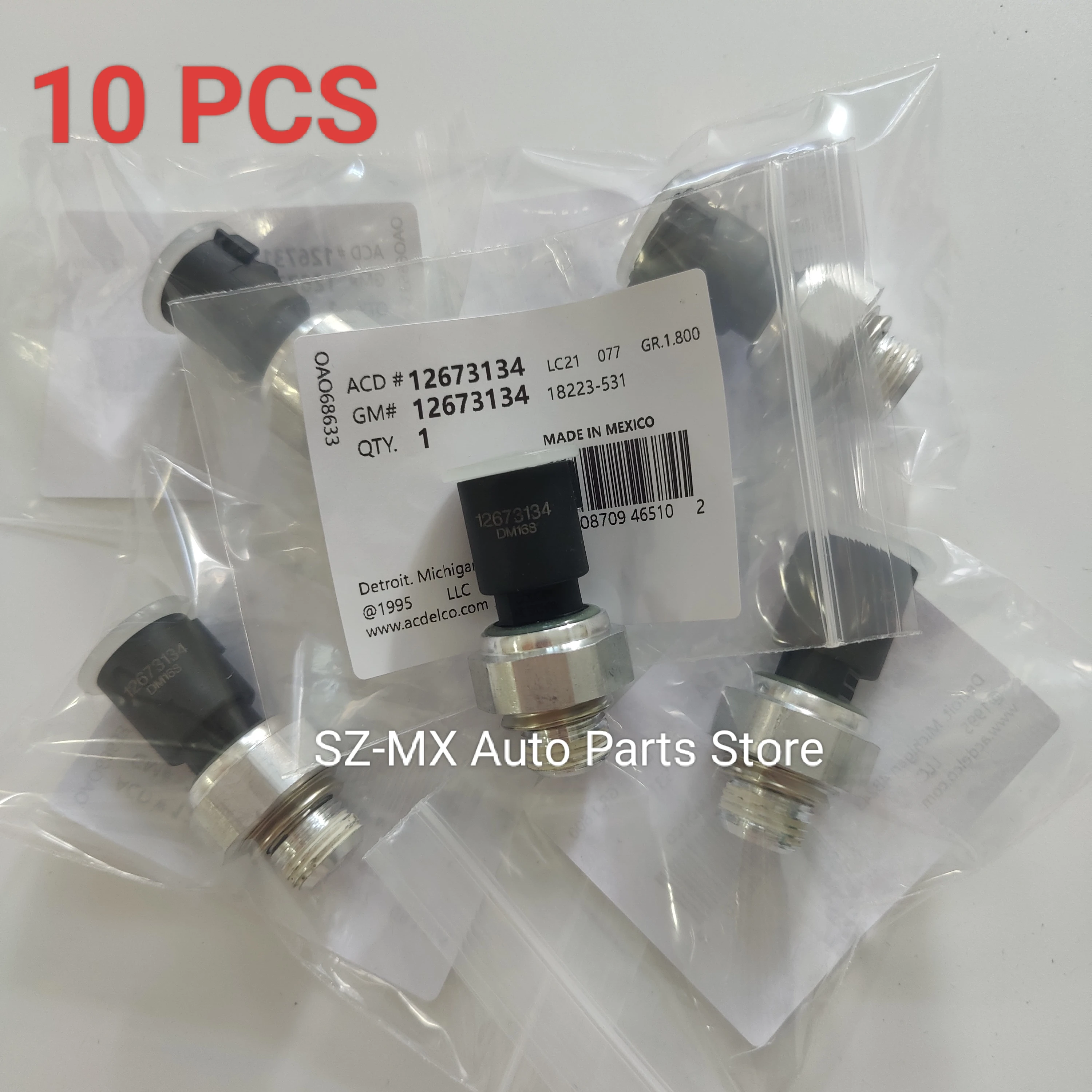 10PCS Oil- Pressure Sensor Sender Switch For GMC Buick Chevrolet Cadillac CTS 2004-2007 Pontiac GMC Hummer H2 OE# 12616646