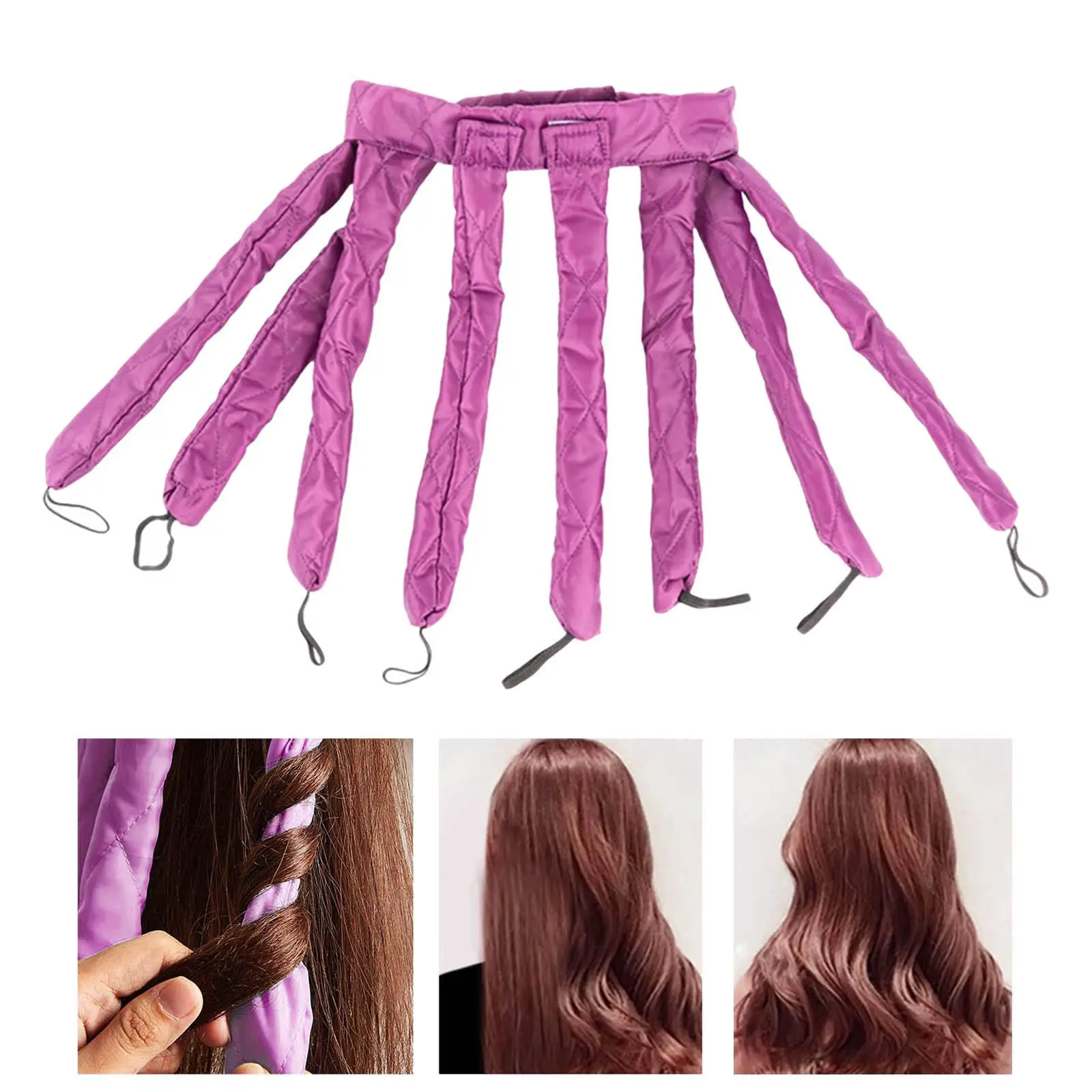 3x عصابة رأس للشعر بدون حرارة غير تالفة، قضيب تجعيد الشعر غير قابل للتدفئة، #3