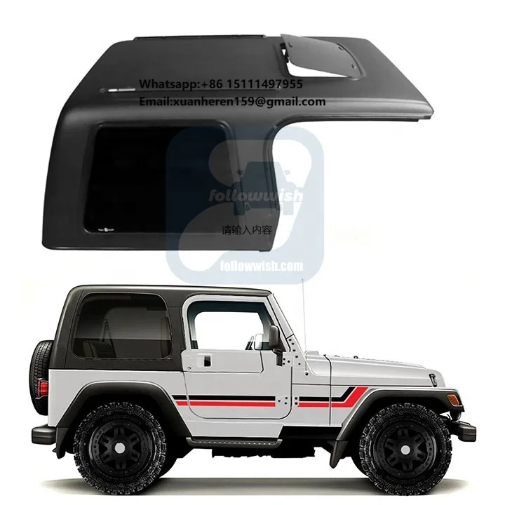 

Online Car Offroad Parts for Jeep Auto Body Parts TJ 1997-2006 Fiberglass Modified Roof Hardtop Hard Top for Jeep TJ Hardtop