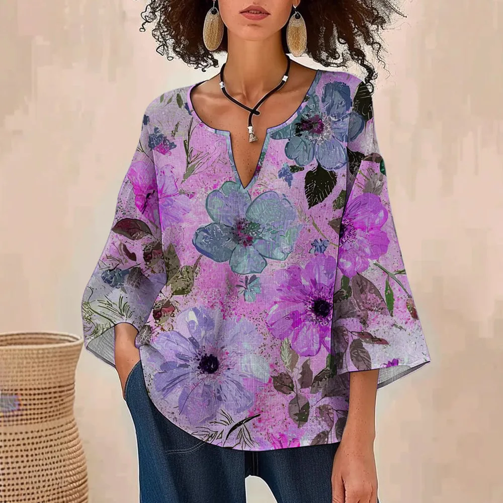 خريف جديد المرأة الأعلى عارضة زهرة القمصان Blusa الأنثوية طويلة الأكمام قمم للنساء Бluosna