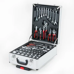 OEM  186pcs Household Tool Set Auto Repair Tool Kit Toolbox and Wheels