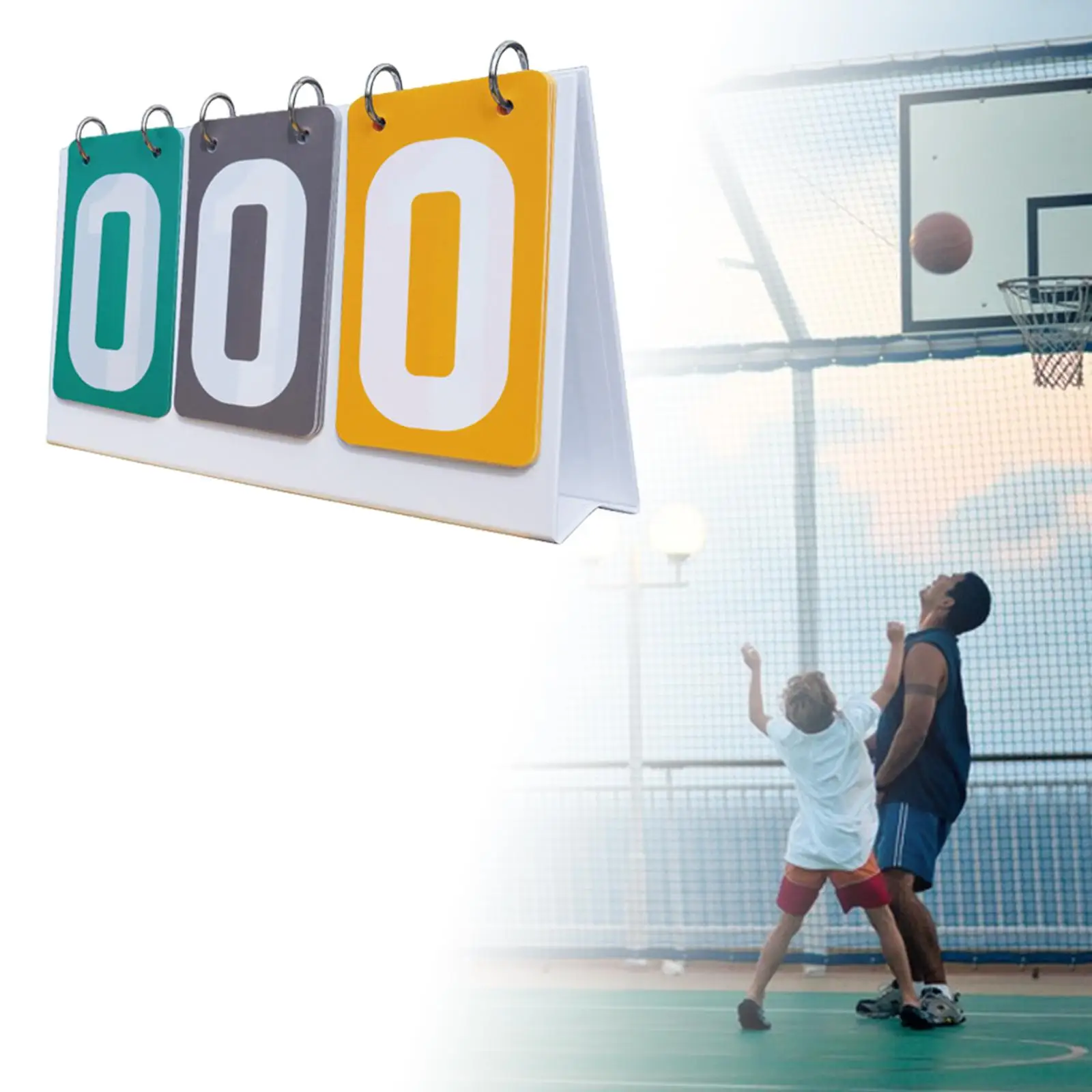 

Multi Sports Scoreboard 3 digits Tabletop Score Flippers for Tennis Ball