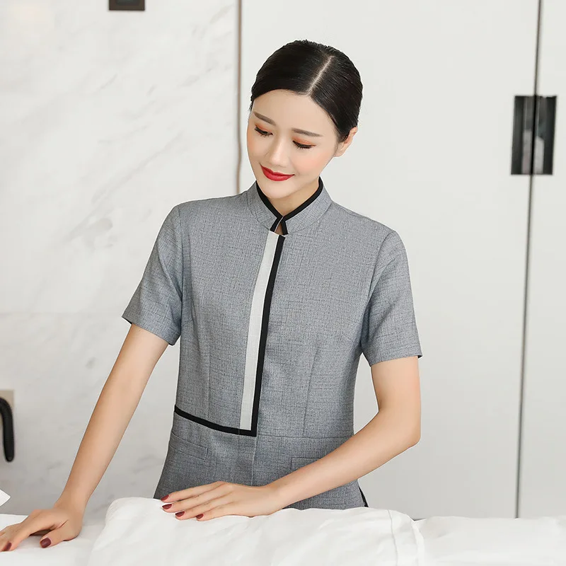 Work Women's Short-Sleeved Aunt Summer Clothes Room Attendant Property Hotel Restaurant Cleaning