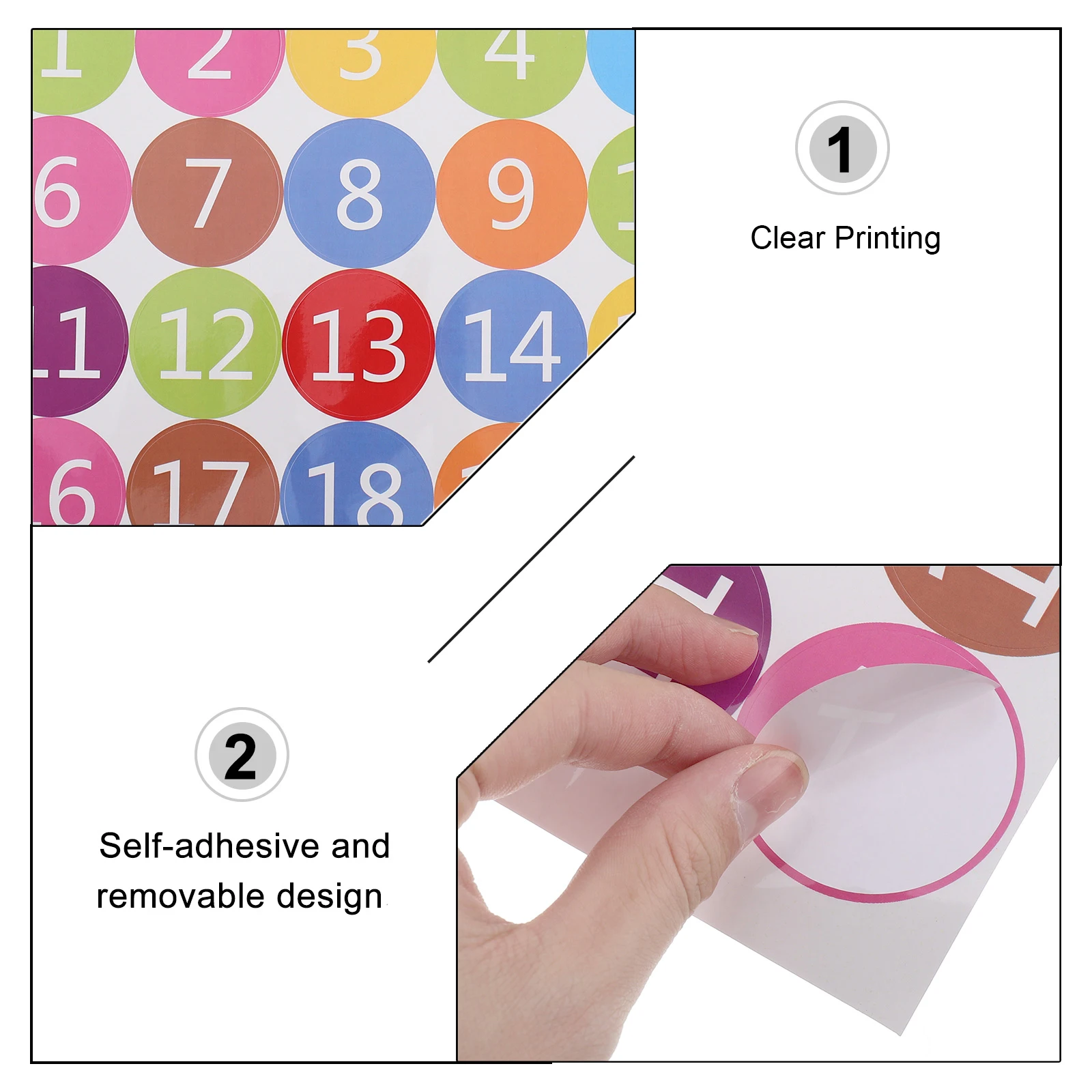 

5pcs Colorful Round Number Stickers Pvc Self-Adhesive Labels For Home Flowerpot Decor File Folder Diy Craft Gift Wrapping