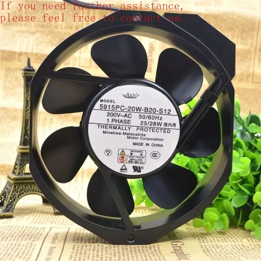 

For NMB 5915PC-20W-B20-S12 17238 200V Full Metal Housing Fan Blade, High Temperature Resistant Fan