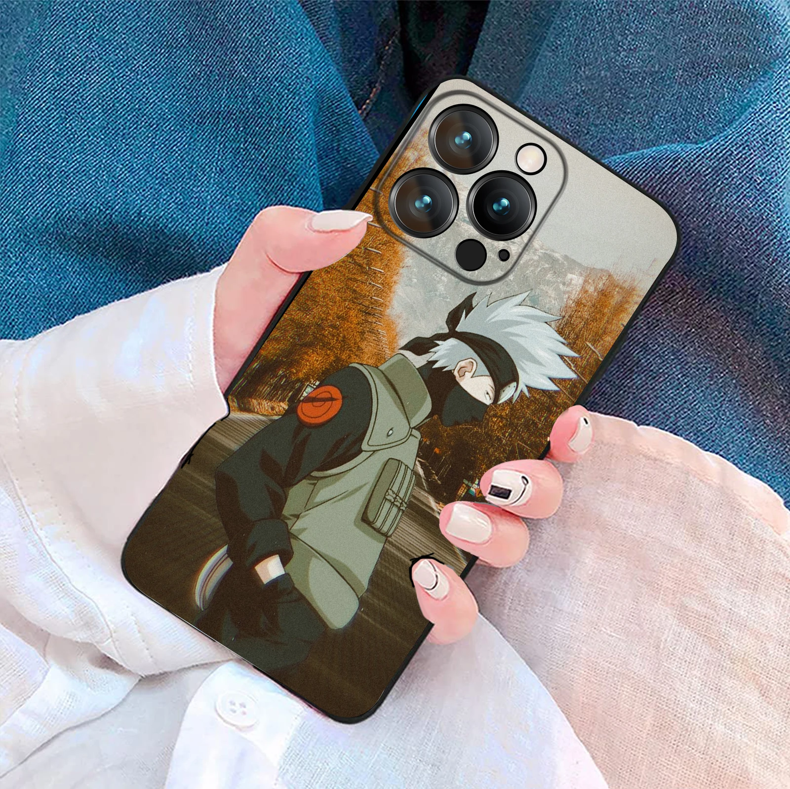 MINISO Hoesje voor iPhone 16 Pro Max Anime Kakashi Hokage Raikiri Zachte Siliconen Cover voor iPhone 16 15 14 13 12 11 Pro Max Plus