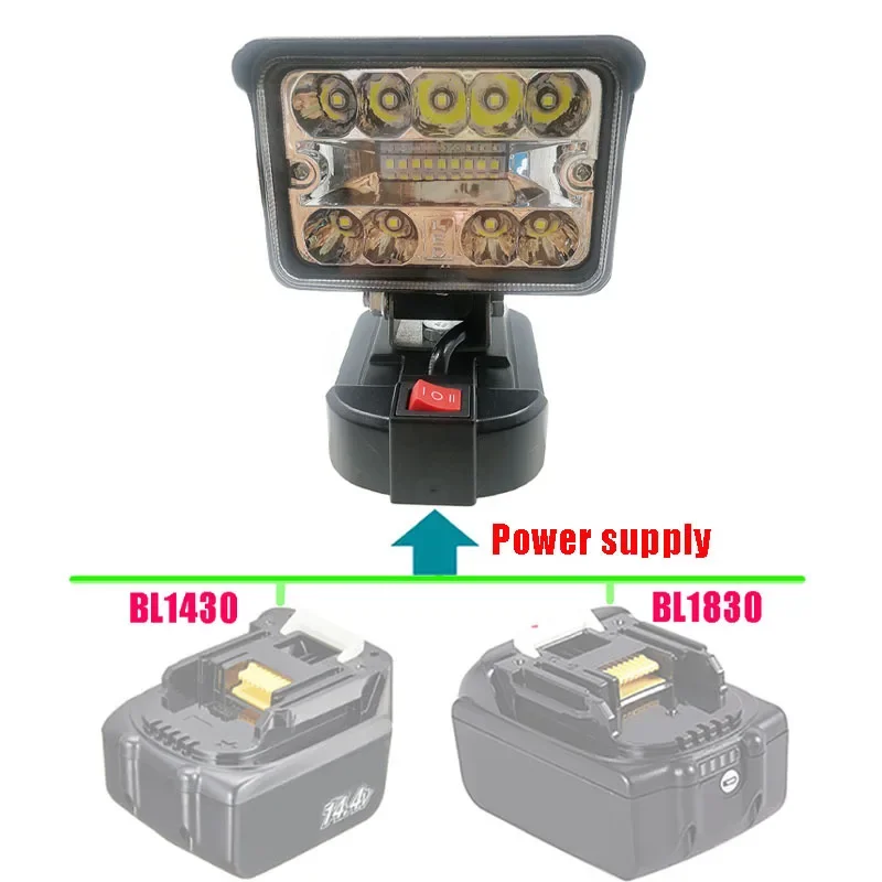 18V Cordless LED Work Light For Makita Li-ion Battery Portable Lantern Flashlight Spotlight Lamp USB Outdoor Emergency Lighting