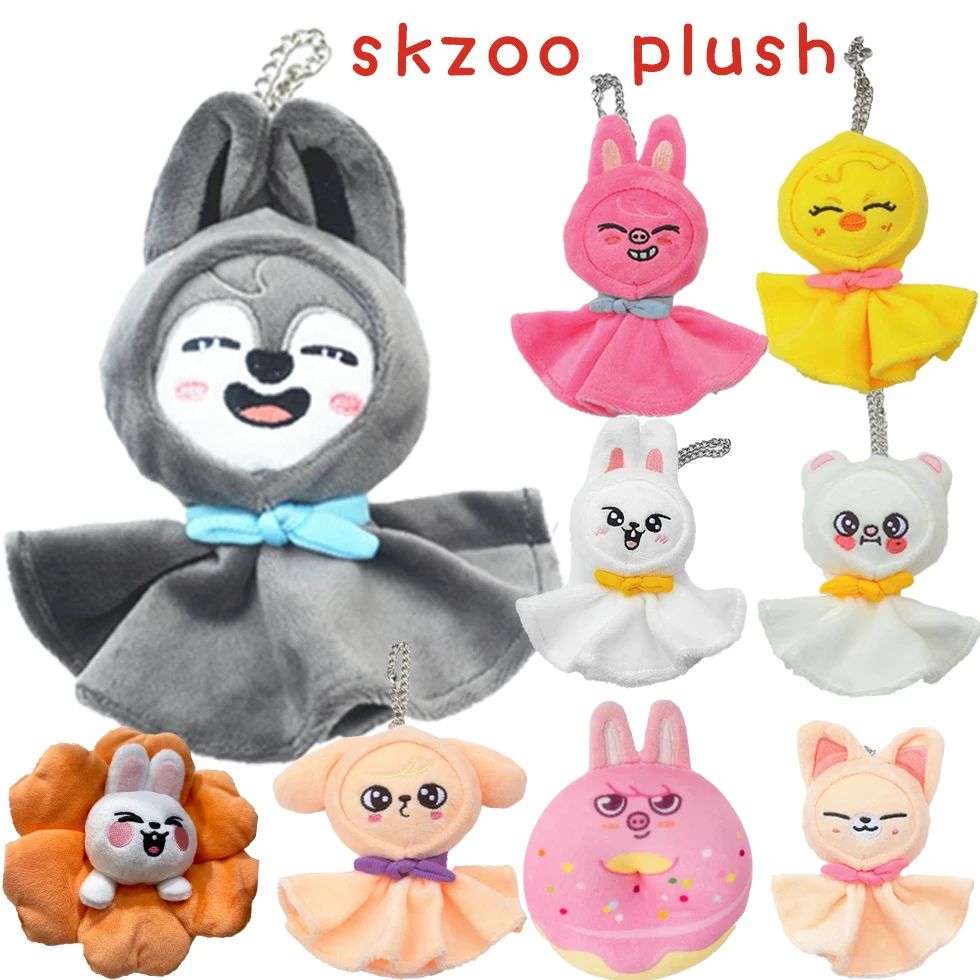 Kpop skzoo chaveiro de pelúcia dos desenhos animados animais de pelúcia plushies ficar boneca de pelúcia brinquedos jyp fãs leeknow hyunjin chaveiro pingente presente