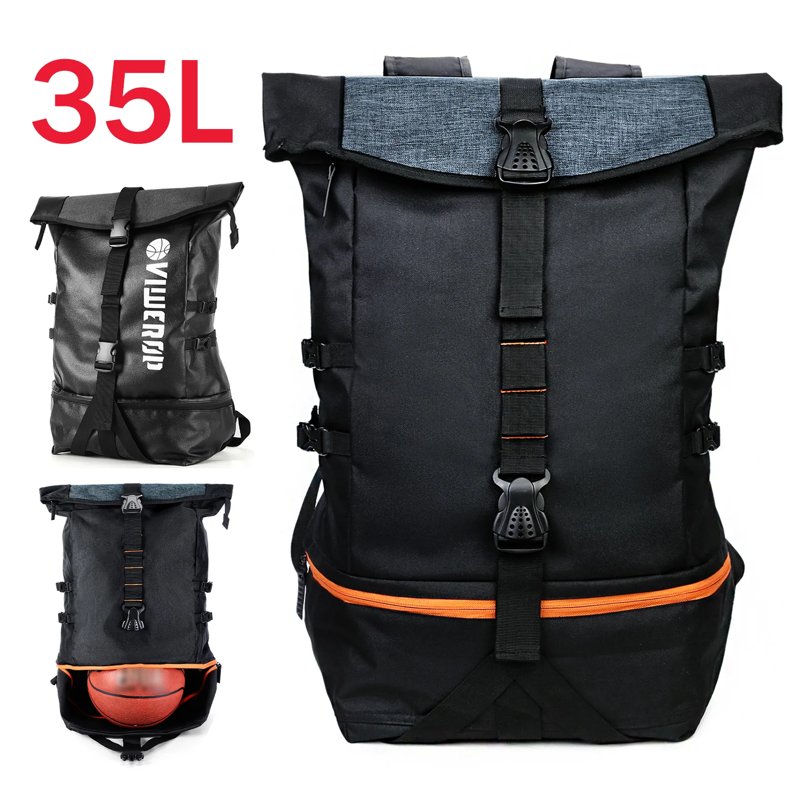 35L Man Sports Basketball Bag Elite Training Backpack Large Travel Backpack Outdoor Hiking Camping Bags Mountaineering Backpacks